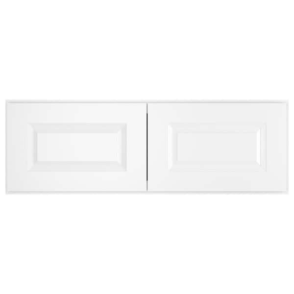 HOMEIBRO 36 in. W X 24 in. D X 12 in. H in Traditional White Plywood Ready to Assemble Wall Bridge Kitchen Cabinet with 2 Doors