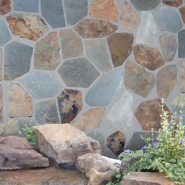 MSI Take Home Tile Sample-Santa Barbara 4 in. x 4 in. Slate Mesh-Mounted Flagstone Paver Tile