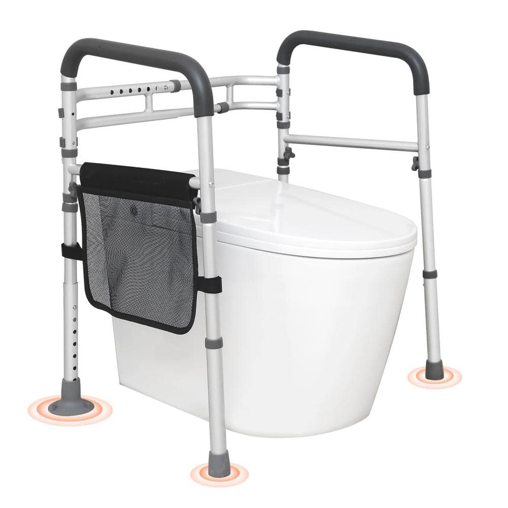 VEVOR Toilet Safety Rail Folding Toilet Seat Frame Adjustable Width and ...