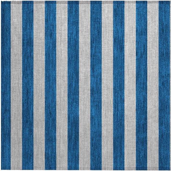 2' x 3' Ivory and Blue Striped Indoor Outdoor Area Rug 2' x 3' Ivory and Blue Striped Indoor Outdoor Area Rug