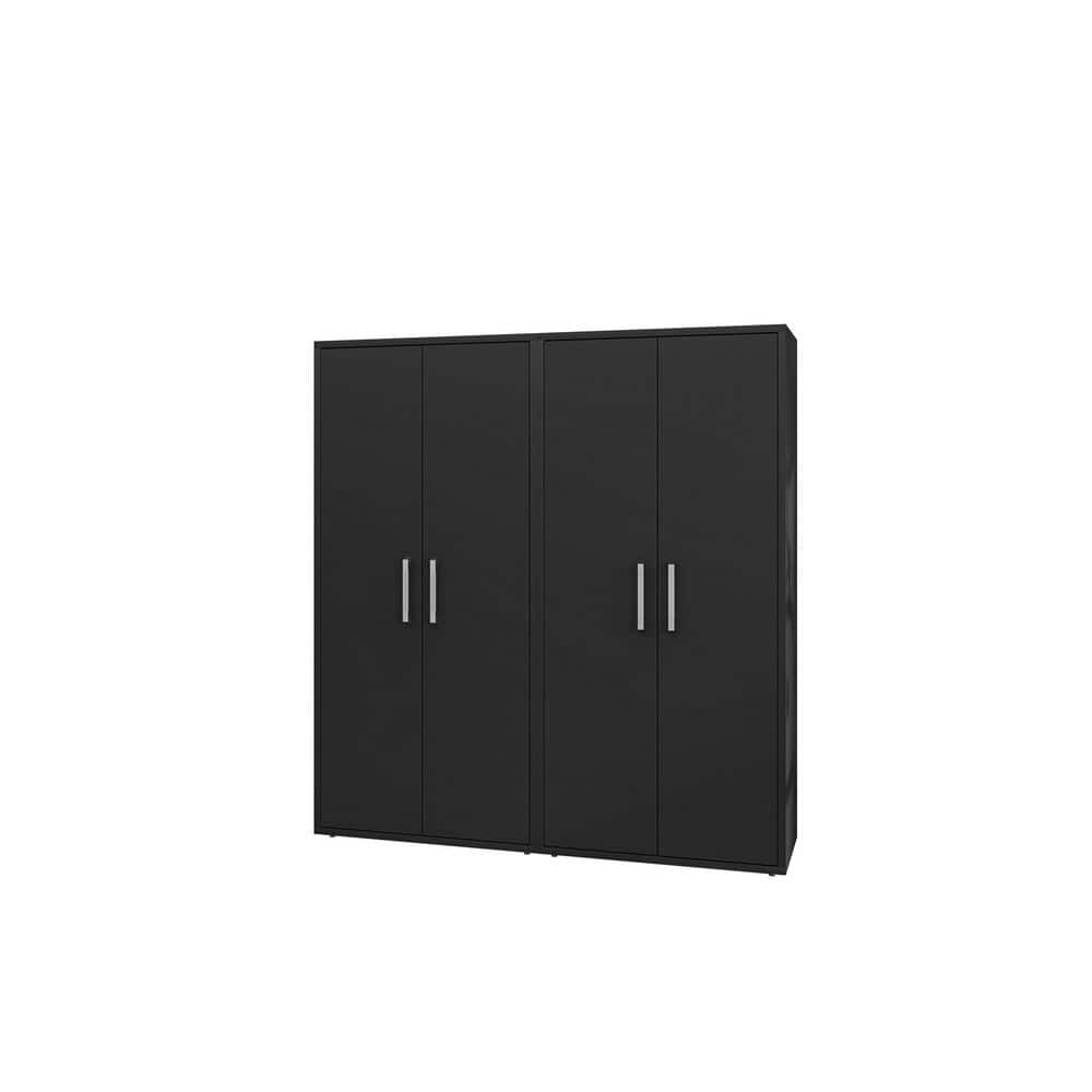 Eiffel 35.43 in. W x 73.43 in. H x 17.72 in. D 4-Shelf Freestanding Cabinet in Matte Black (Set of 2) price history on PriceWatchPro