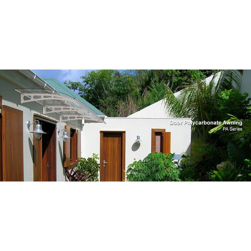 94" x 35" Tinted Polycarbonate and Aluminum Door Awning