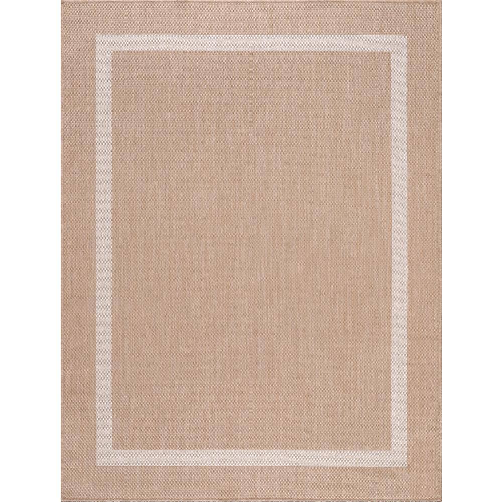 Beverly Rug Waikiki Beige/White 8 ft. x 10 ft. Bordered Indoor/Outdoor Area Rug Beverly Rug indoor outdoor rugs are available in various sizes; 4 ft. x 6 ft. area rug (3 ft. 11 in. x 5 ft. 11 in.), area rug 5 ft. x 7 ft. (5 ft. 3 in. x 7 ft.), 6 ft. x 9 ft. area rugs (6 ft. 7 in. x 9 ft.), large area rug 8 ft. x 10 ft. (7 ft. 10 in. x 10 ft.) and 6 ft. 7 in. circle rug. You can use our non shedding rugs wherever needed; either indoors such as living room, dining room, laundry room, bedroom, hallway, children playroom, or outdoors such as deck, patio, pool side, picnic, beach, garage, or guest lounges. These fade resistant indoor rugs has UV protection and offer environment protection with their eco-friendly and breathable material. The vibrant colors will not fade in the sun. Ideal for high traffic areas. With natural color options of beige, blue, grey and dark grey, this beautiful bordered area rug is perfect fit for your home. Color: Beige/White.