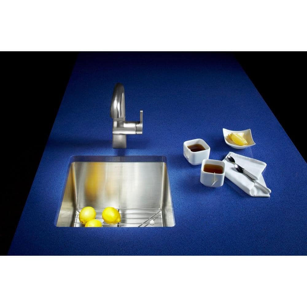 Strive 15" Stainless Steel Under-Mount Bar Sink with Basin Rack