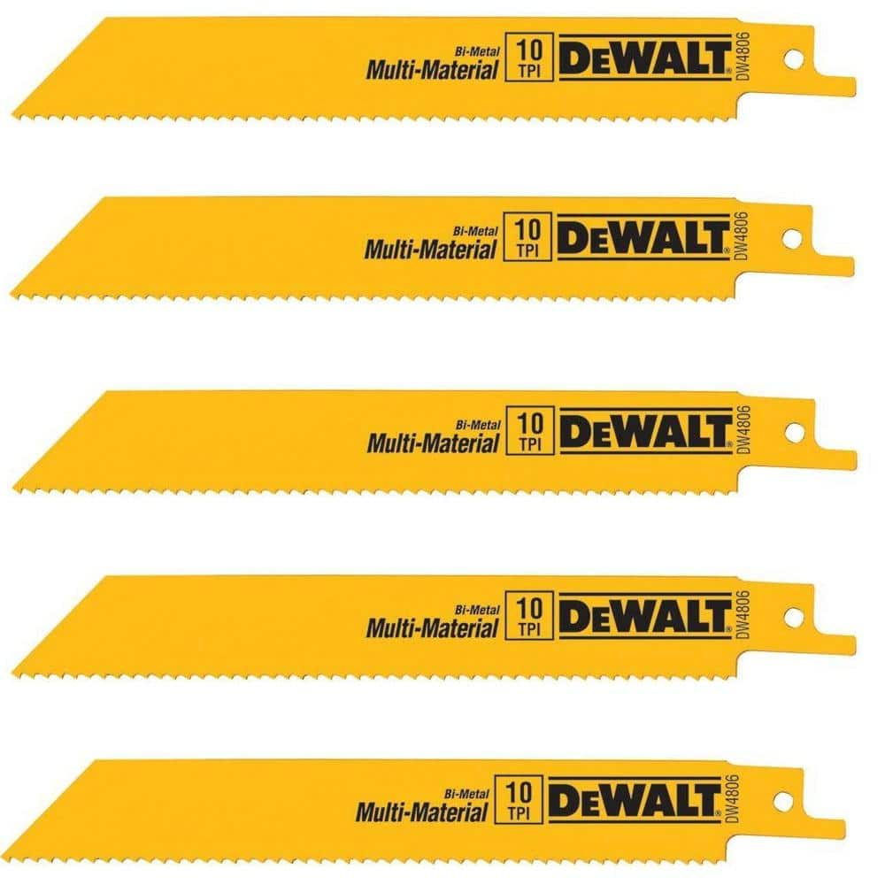 UPC 028874048065 product image for 6 in. 10 TPI Straight Back Bi-Metal Reciprocating Saw Blade (5-Pack) | upcitemdb.com