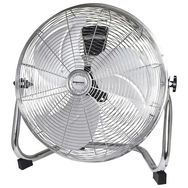 18 in. 3 Fan Speeds High Velocity Floor Fan in Silver