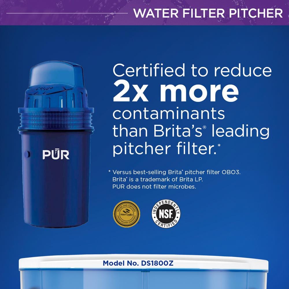 Large Blue and Clear Activated Carbon Water Filter Pitcher