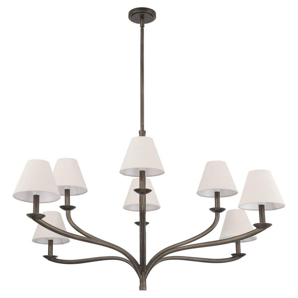 Bethany 52-inch 8-light Forged Bronze Chandelier with Natural Linen Shades price history on PriceWatchPro