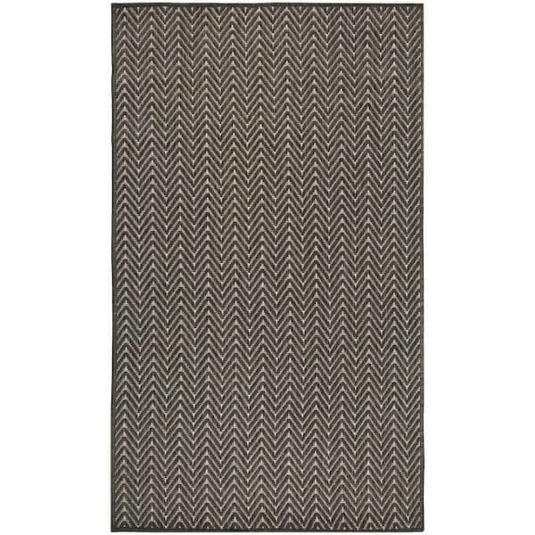 Horizon Indoor/Outdoor Charcoal 2 ft. x 3 ft. Geometric Contemporary Area Rug