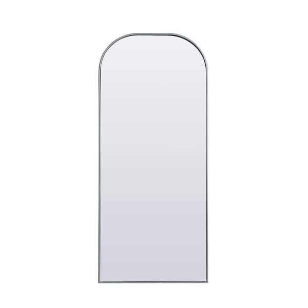 Unbranded Simply Living 28 in. W x 66 in. H Arch Metal Framed Silver Full Length Mirror