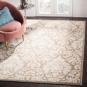 Amherst Wheat/Beige 6 ft. x 9 ft. Border Floral Geometric Area Rug