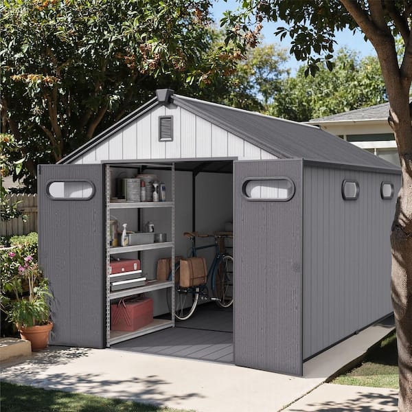 Pellebant All-Weather 8 ft. x 12 ft. Resin Outdoor Garden Storage