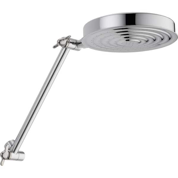 Delta 1 Spray 6 3 In Single Wall Mount, Rain Shower Head With Extension Arm