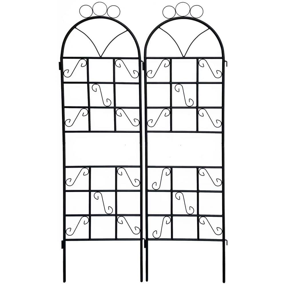 72 in. 1 Set Metal Garden Trellis for Climbing Plants Outdoor Rustproof Plant Support in Black (2-Pieces) price history on PriceWatchPro