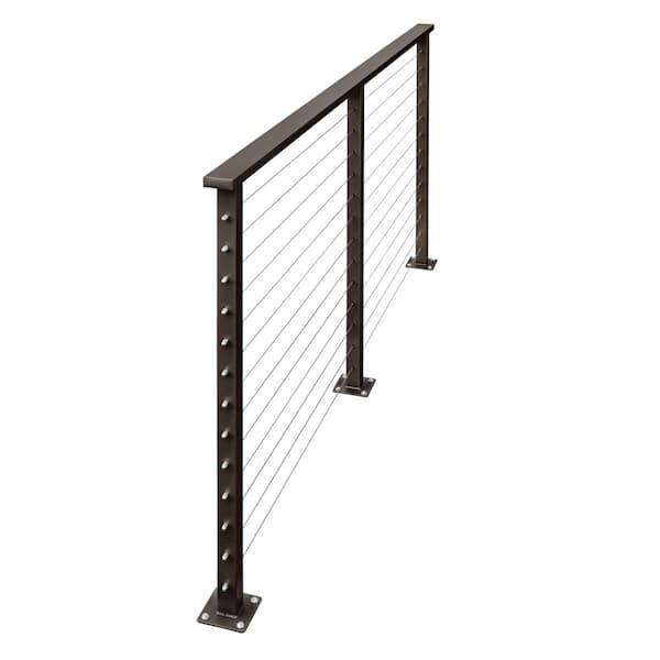 CityPost 4 ft. Deck Cable Railing, 42 in. Base Mount, Bronze