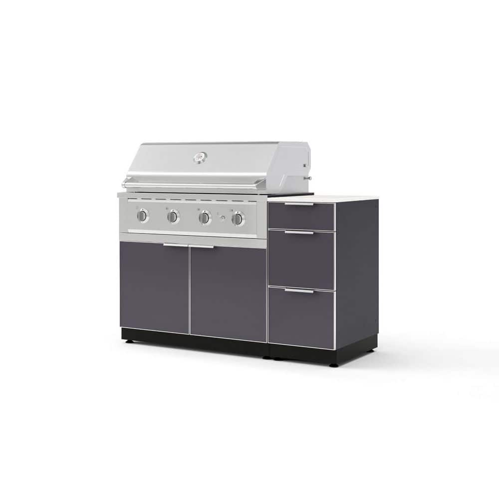 "Outdoor Kitchen 4-Piece 3-Burners Natural Gas Grill Island in Gray w/40"" Performance Grill & Dekton in Aeris-Countertop" price history on PriceWatchPro