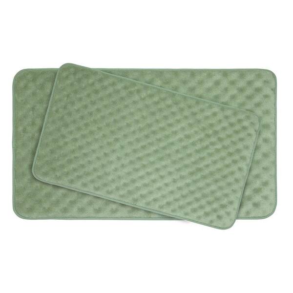 BounceComfort Massage Sage 20 in. x 32 in. Memory Foam 2-Piece Bath Mat Set