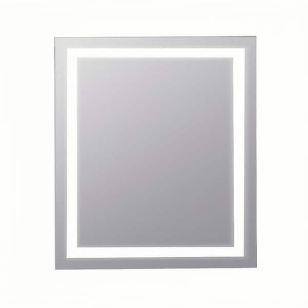 Tatahance 36 in. W x 24 in. H Large Rectangular Frameless Wall Mount Bathroom Vanity Mirror in Silver