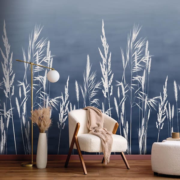Willow Grass Navy Wall Mural