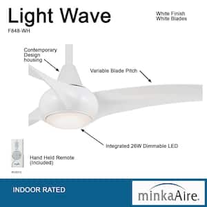 Light Wave 65 in. Integrated LED Indoor White Ceiling Fan with Light and Remote Control
