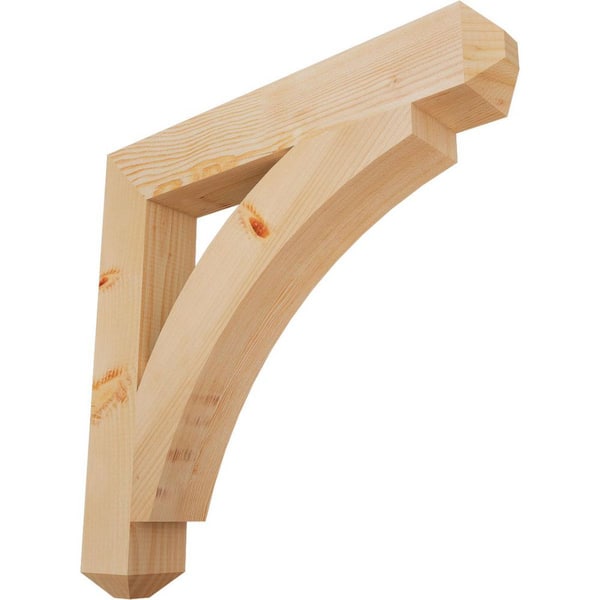 Ekena Millwork 3.5 in. x 26 in. x 26 in. Douglas Fir Thorton Craftsman Smooth Bracket