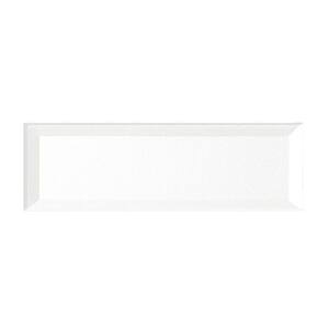 Reverse Bevel White Subway 3 in. x 12 in. Glass Decorative Backsplash Wall Tile (1 Sq. Ft.)