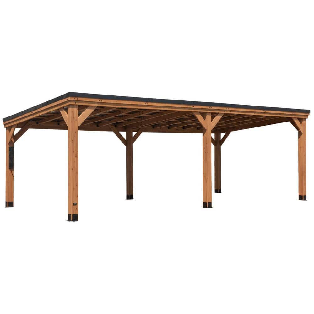 Arcadia 24'x12' Cedar Wood Gazebo with Galvanized Steel Roof