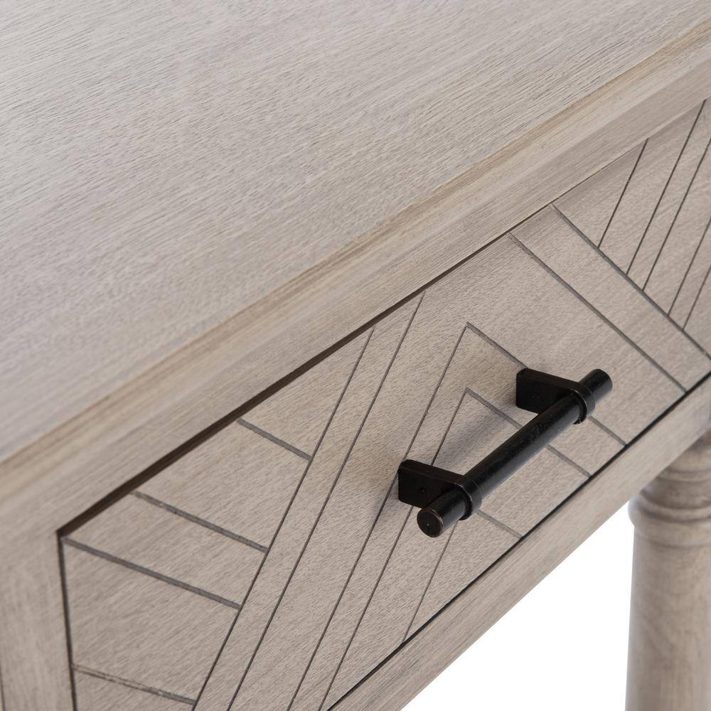 Peyton 40'' Off-White and Brown Wood Console Table with Storage