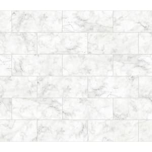 White Marble Tile Wall Applique Peel and Stick Backsplash