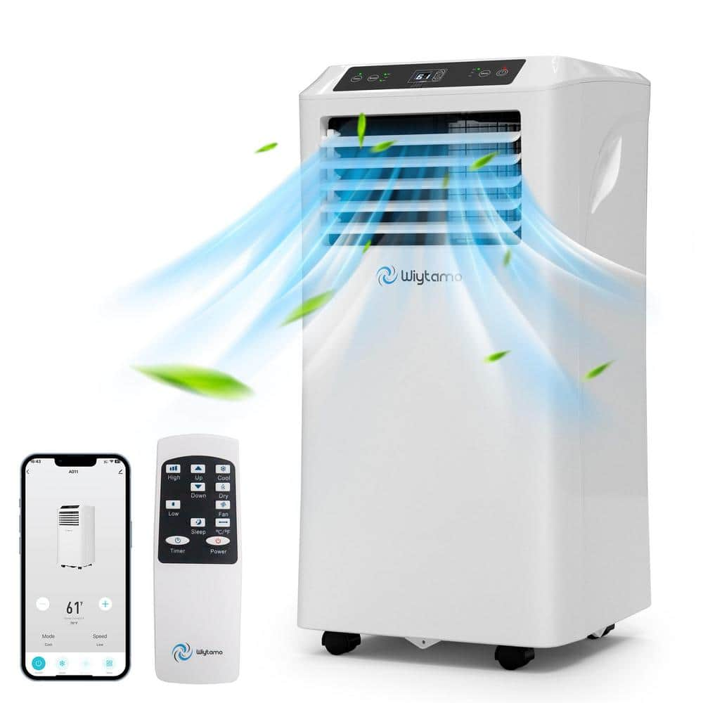 13.7"" x 13.7"" 10,000 BTU Portable Air Conditioner Cools 450 Sq. Ft. with Dehumidifier and WIFI Remote Control in White -  Zeus & Ruta, AIRCOOL451