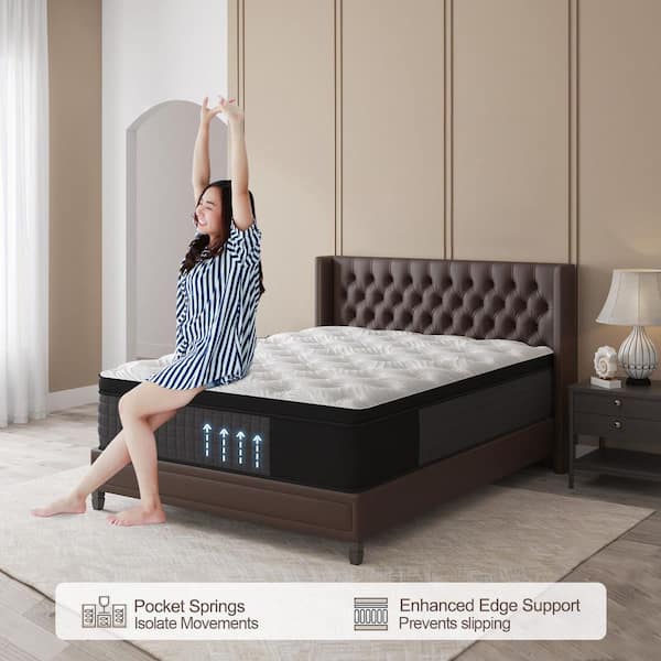 LuckyLotus Queen Medium Firm 14 in. Cool Gel Memory Foam Hybrid