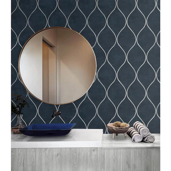 Night Skies Ellisse Geometric Unpasted Paper Nonwoven Wallpaper Roll 57.5 sq. ft.