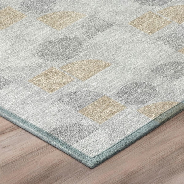 Chantille Machine Washable Indoor/Outdoor Abstract ACN2921 Silver 2 ft. x 7 ft. Runner Rug