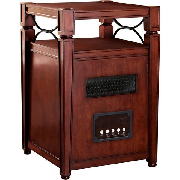 Muskoka 1500-Watt Infrared Heater with Table Top and Decorative Metal Accents - Burnished Cherry