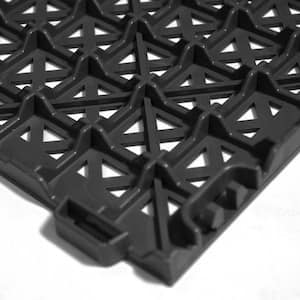 StayLock Perforated Black 12 in. x 12 in. x 0.56 in. PVC Plastic Interlocking Outdoor Floor Tile (Case of 26)