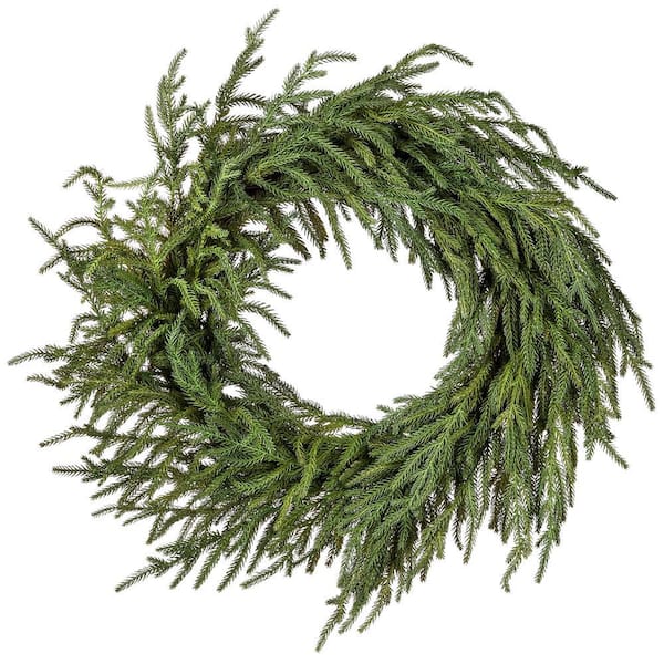 24 in. Artificial Just Cut Norfolk Pine Wreath