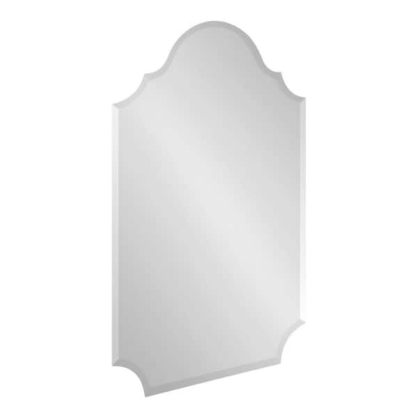 Kate and Laurel Reign 36 in. x 24 in. Classic Arch Framed Silver Wall Accent Mirror