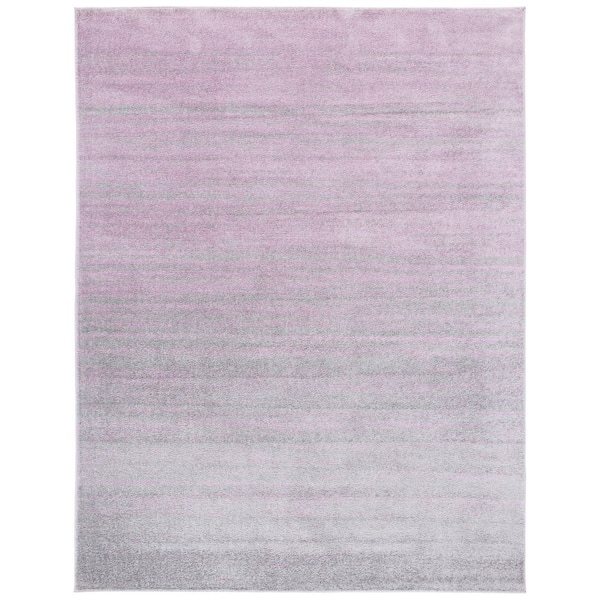Adirondack Purple/Green Solid Color 10 ft. x 14 ft. Striped Area Rug