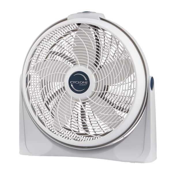 Cyclone 20 in. 3 Speed Air Circulator Floor Fan for Home in White with Wall Mount Option, 90° Pivoting Head and Handle