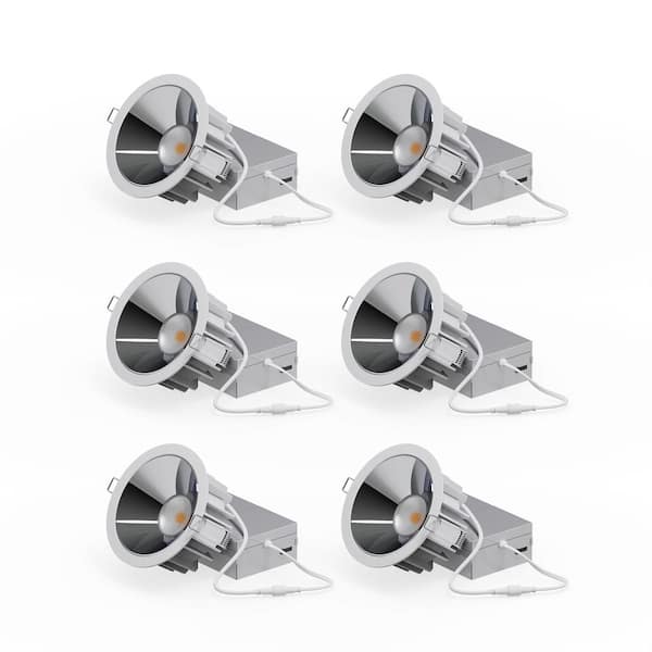 InfiBrite 36 Deg Angle 4 in. 5CCT Selectable White New Construction 12-Watt 960-Lumens Triac Dimmable LED Light (6-Pack)