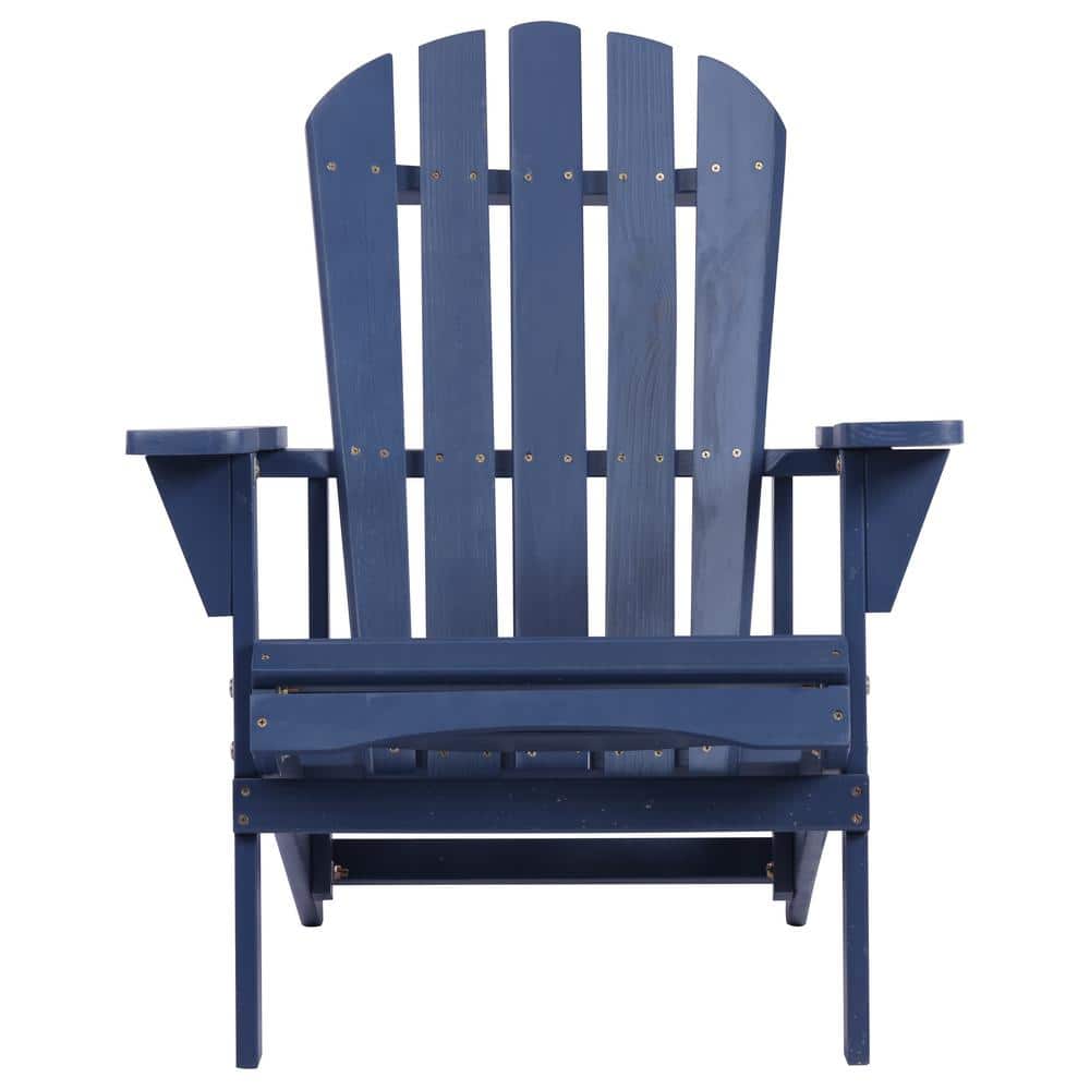 Navy Blue Outdoor Patio Furniture Wood Adirondack Chair