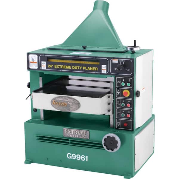 Grizzly Industrial 24 in. 10 HP 3-Phase Industrial Planer  with Spiral Cutterhead