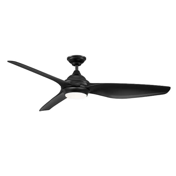 Home Decorators Collection Bachton 60 in. Integrated LED DC Motor Matte Black Ceiling Fan with Light and Remote Control