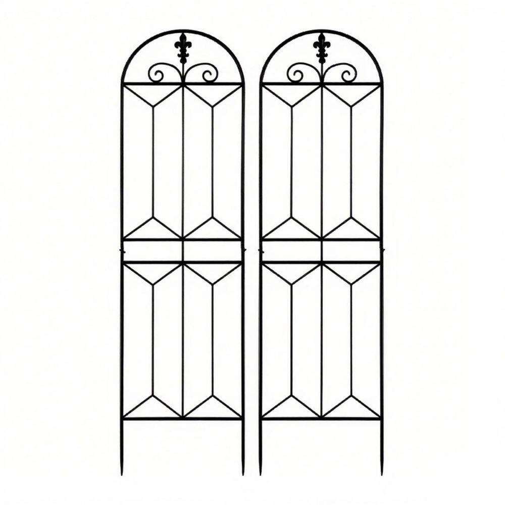 Metal Garden 70.8 x 19.5 in. Trellis, Black Coated Rustproof Metal Trellis Outdoor for Climbing Plants, Flower Support price history on PriceWatchPro