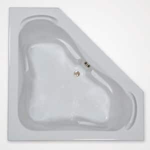 60 in. Acrylic Corner Drop-in Bathtub in Biscuit