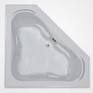 60 in. Acrylic Corner Drop-in Bathtub in Bone