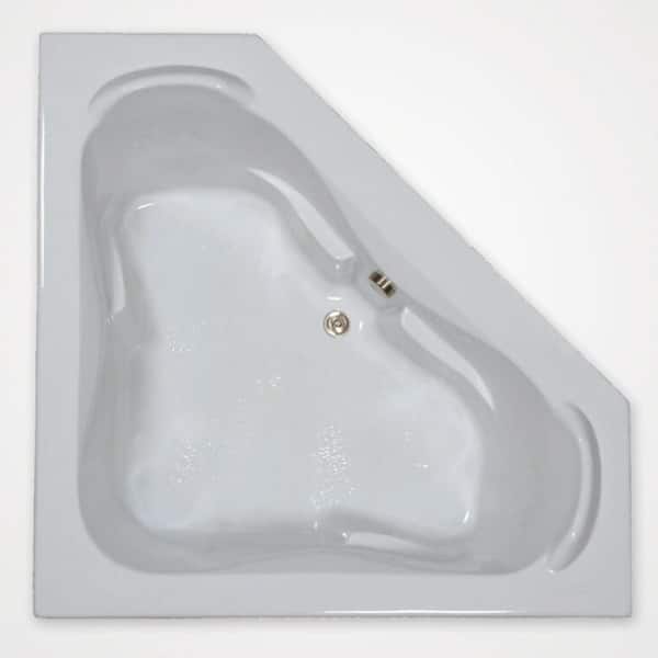 Comfortflo 60 in. Acrylic Corner Drop-in Bathtub in Bone