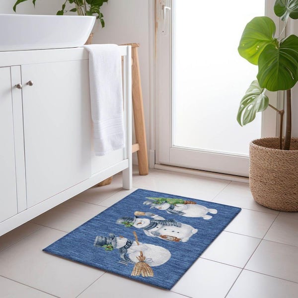 Chantille Machine Washable Indoor/Outdoor Abstract ACN1826 Navy 2 ft. x 3 ft. Accent Rug