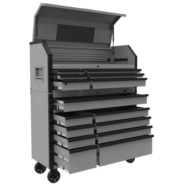 Husky Tool Storage 52 in. W Heavy Duty Matte Gray Tool Chest Combo