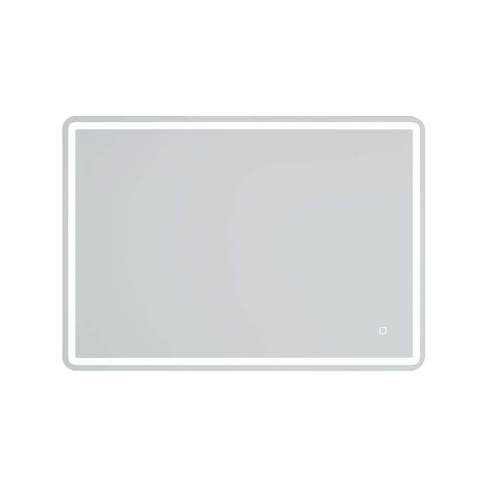 40 in. W x 28 in. H Large Rectangular Frameless Wall-Mount Anti-Fog Bluetoo